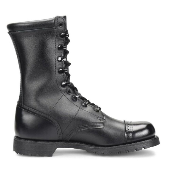 Nice Carolina Jump Boots Black Leather Made In Usa Sz 8 Paratrooper - Picture 1 of 12